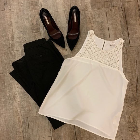 White sheer blouse - Picture 1 of 5